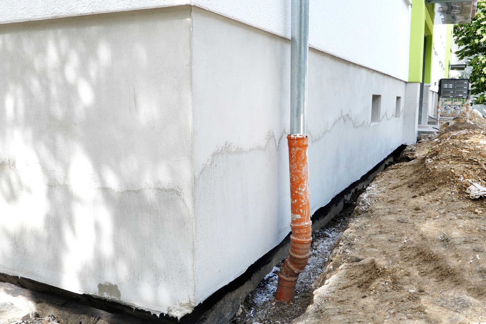 Construction site - insulation of a buildings foundation